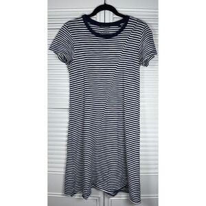 ATM Anthony Thomas Melillo Pima Cotton Navy White Striped T-Shirt Dress‎ Size S